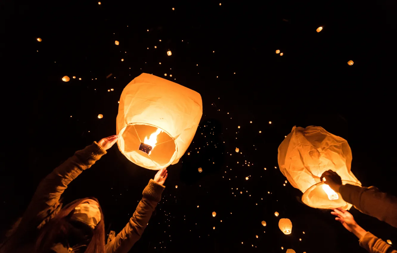 Wallpaper night, festival, Sky lantern images for desktop, section