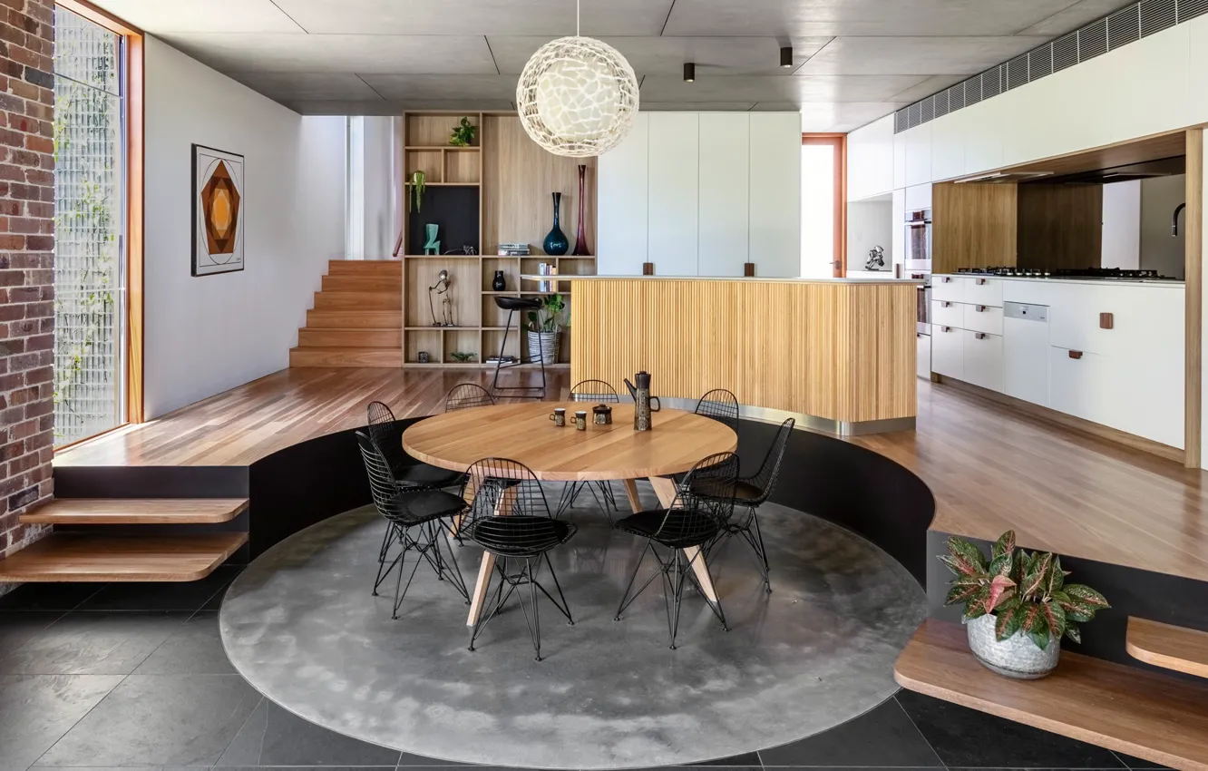 Photo wallpaper design, style, interior, Australia, kitchen, Australia, dining room, dining area