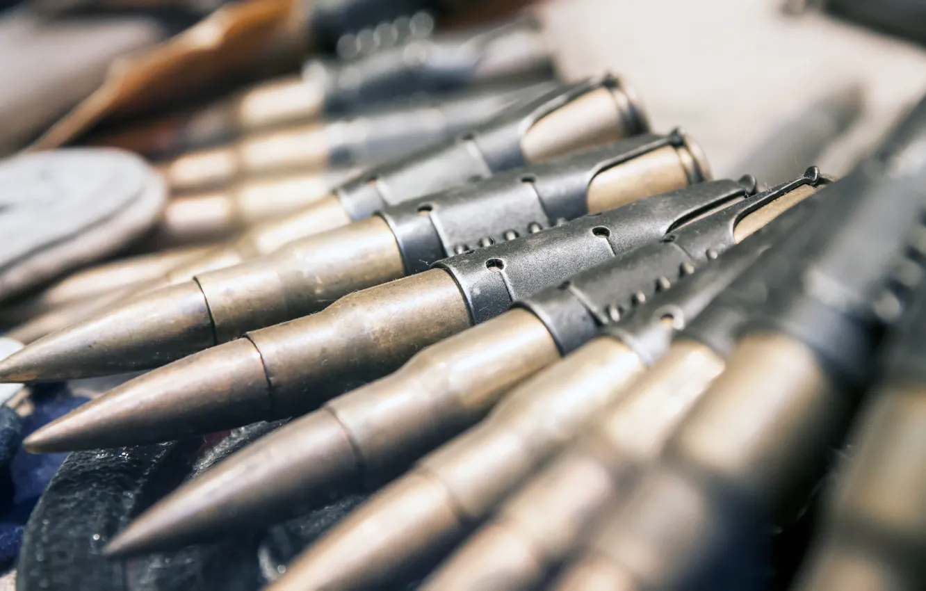 Photo wallpaper metal, bullets, ammunition
