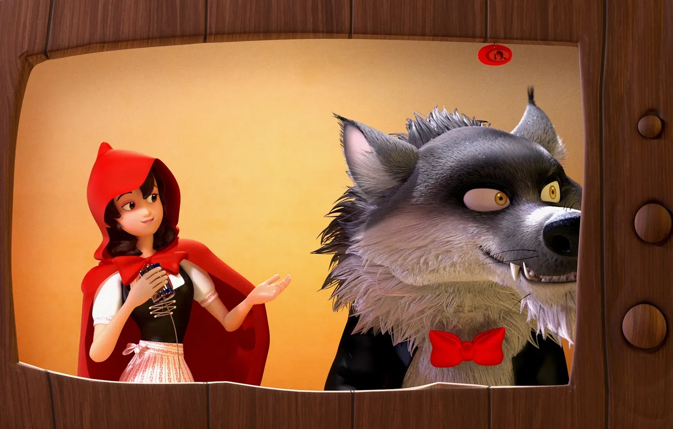 Photo wallpaper cartoon, wolf, little red riding hood, adventure, The 7th dwarf, The 7th dwarf