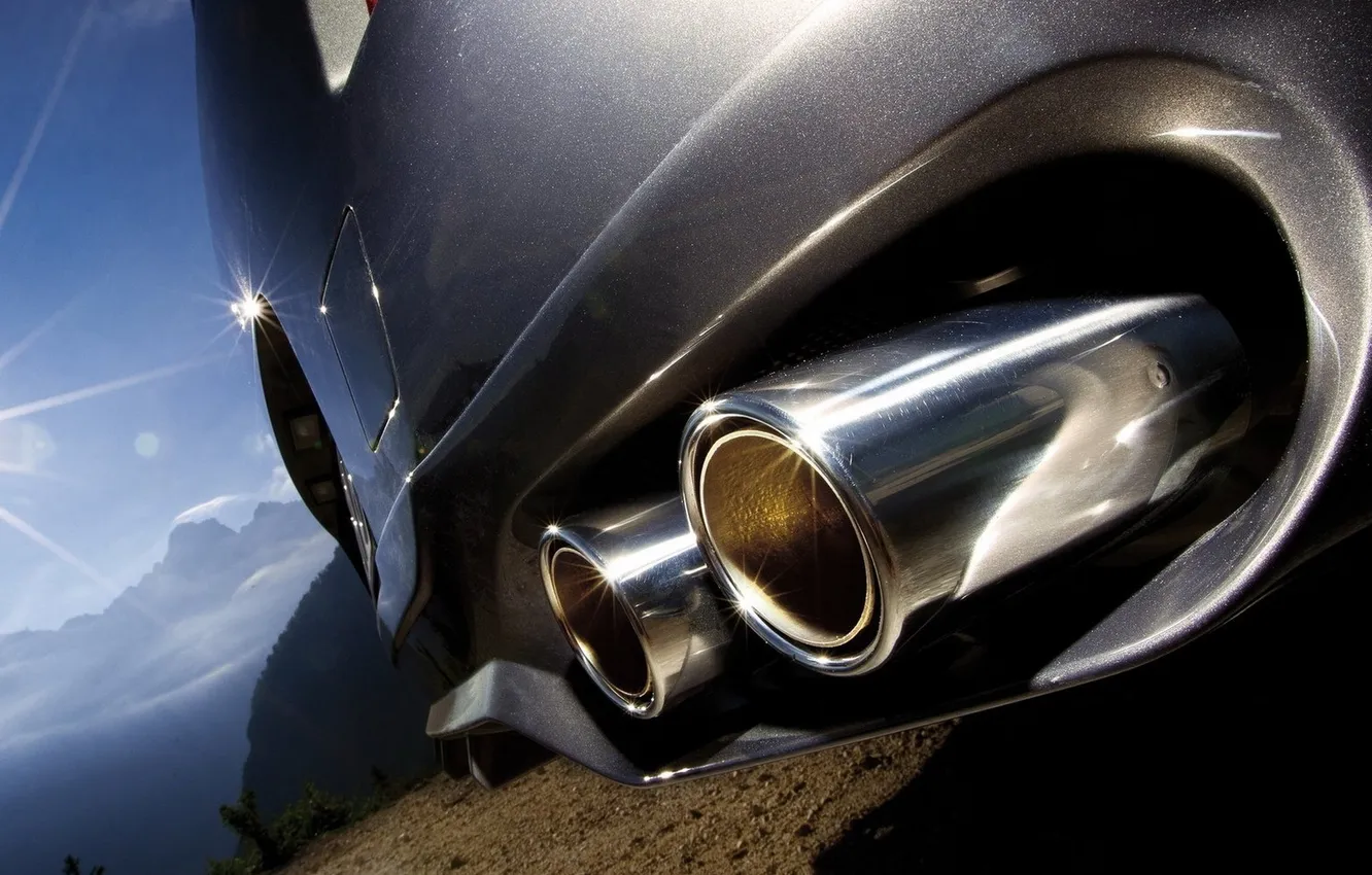 Photo wallpaper pipe, chrome, bumper