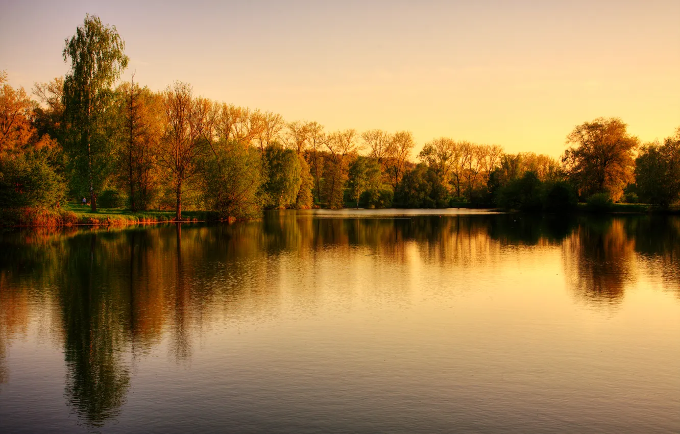 Photo wallpaper autumn, nature, lake, Park