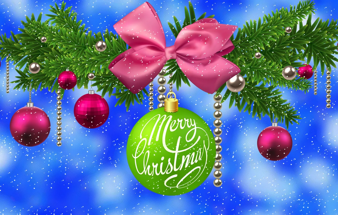 Photo wallpaper Graphics, Congratulations, Christmas, Bombki, New Year