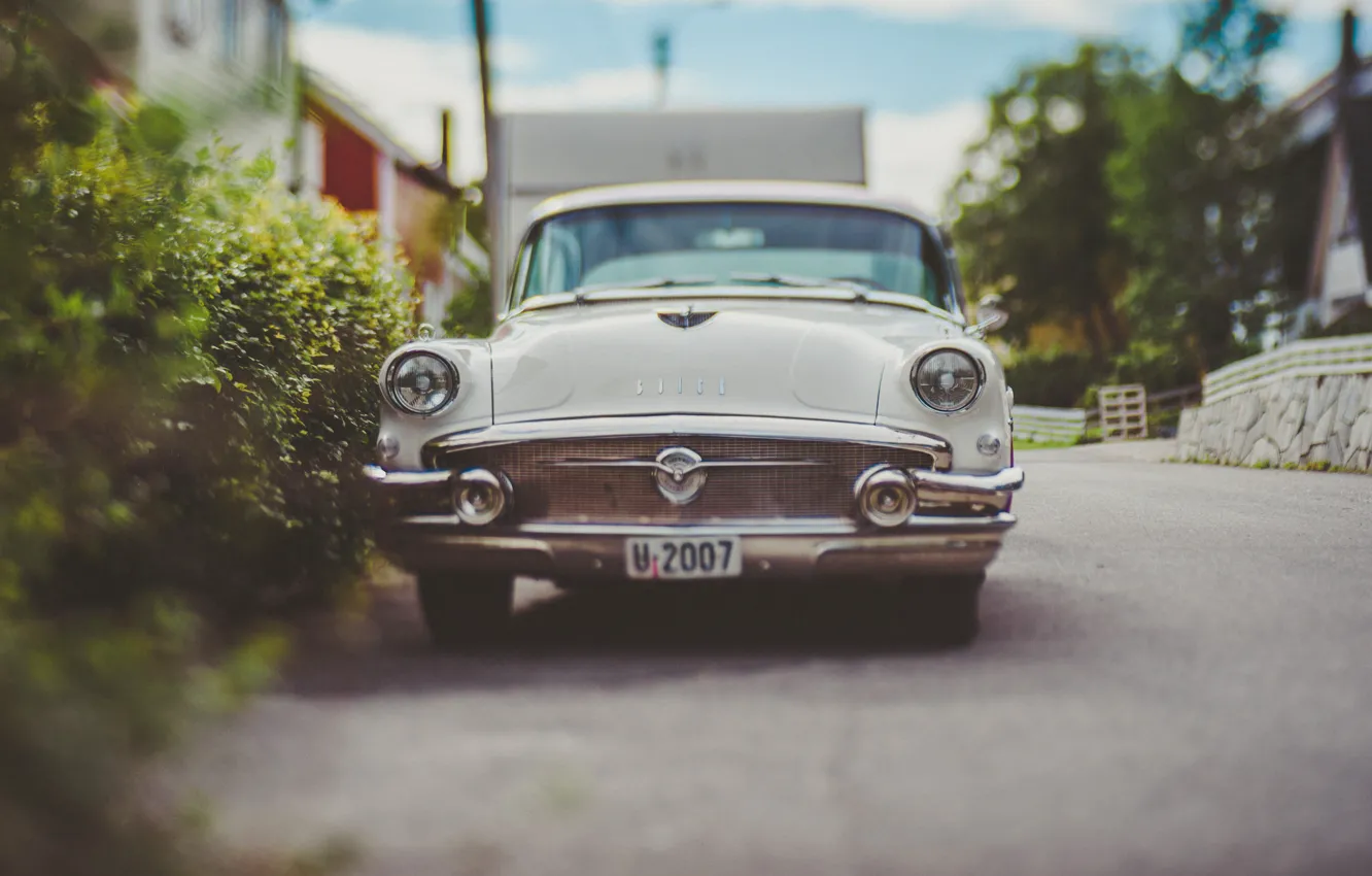 Photo wallpaper machine, street, car, Buick