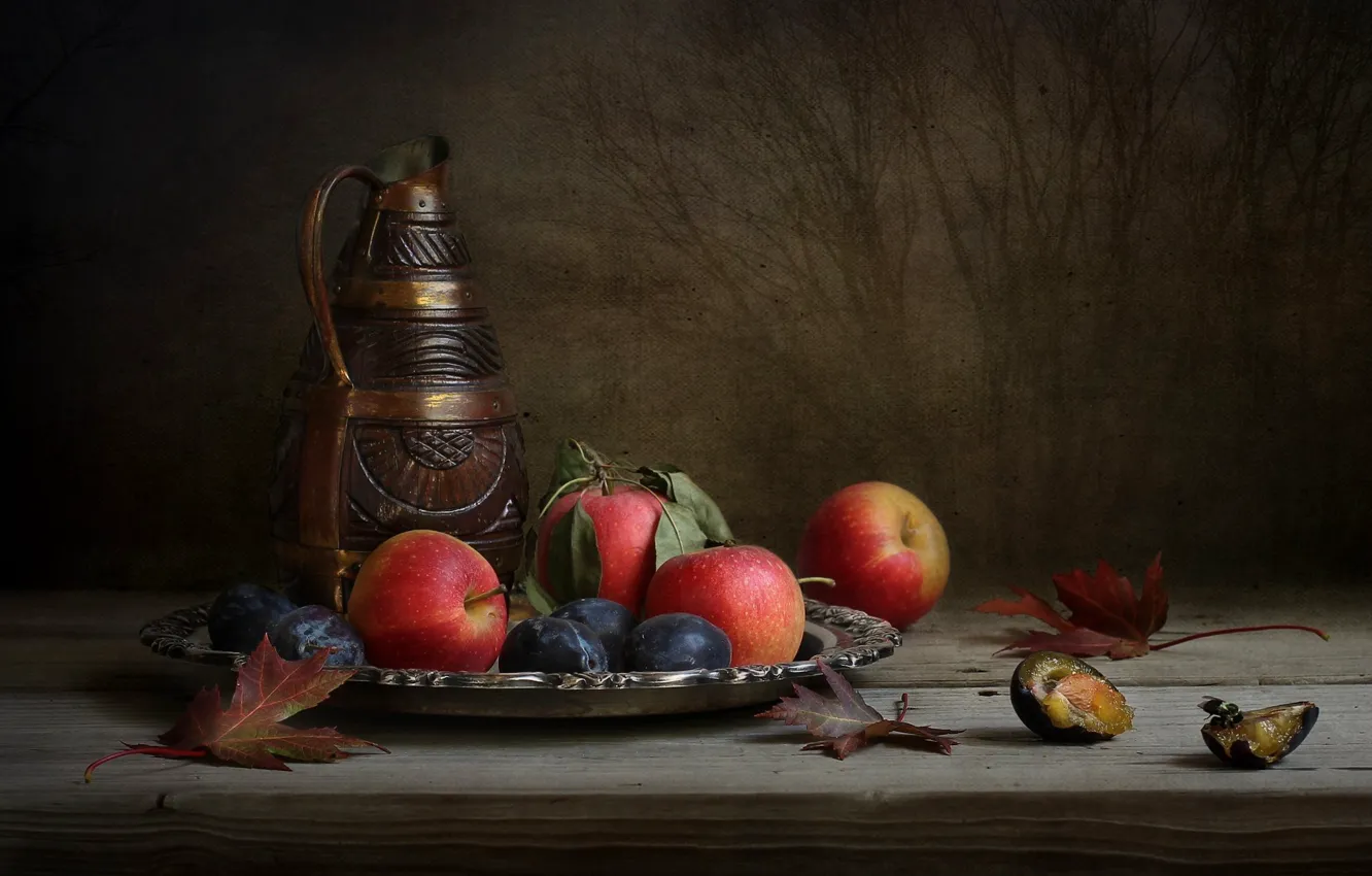 Photo wallpaper apples, fruit, plum