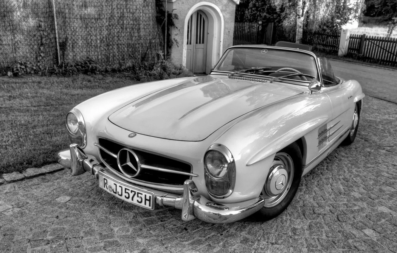 Photo wallpaper retro, Mercedes, convertible