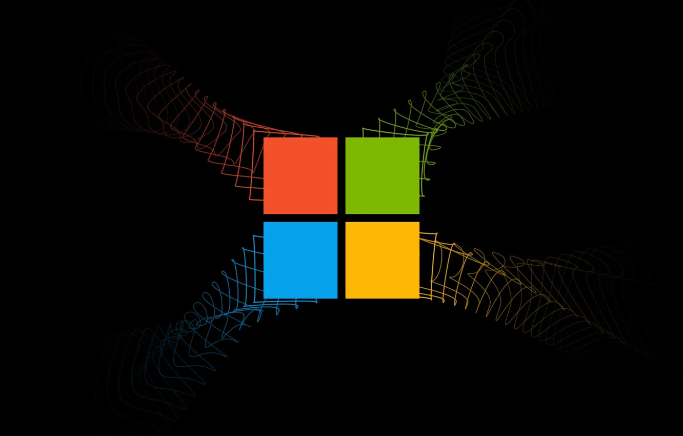 Photo wallpaper abstract, Microsoft, logo, lines