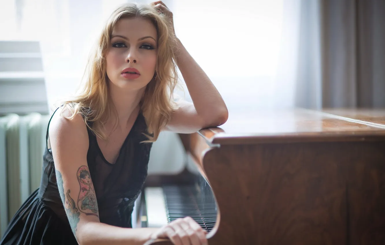 Photo wallpaper girl, background, Calla