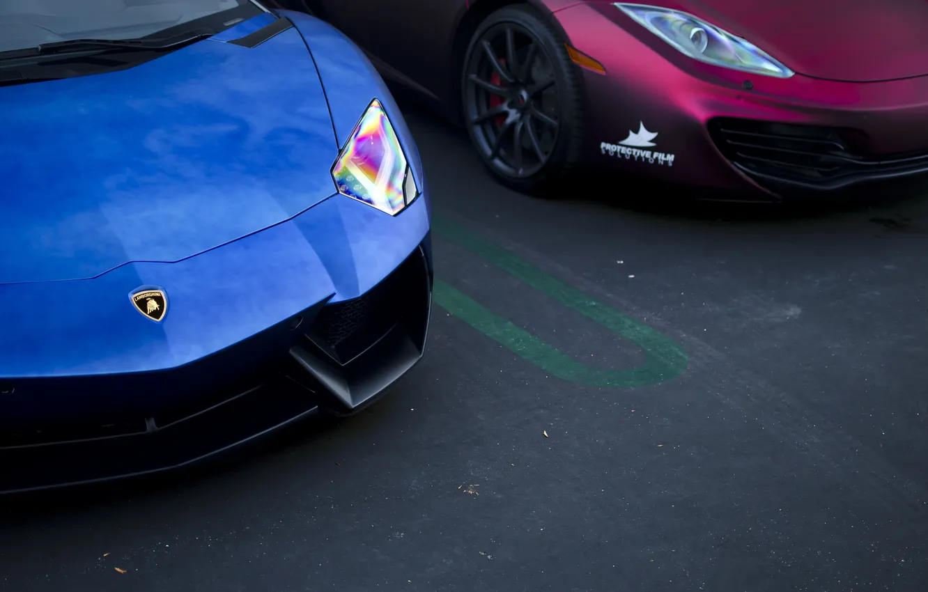 Photo wallpaper McLaren, Lamborghini, MP4-12C, LP700-4, Aventador