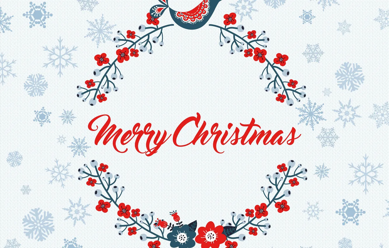 Photo wallpaper decoration, snowflakes, Christmas, Christmas