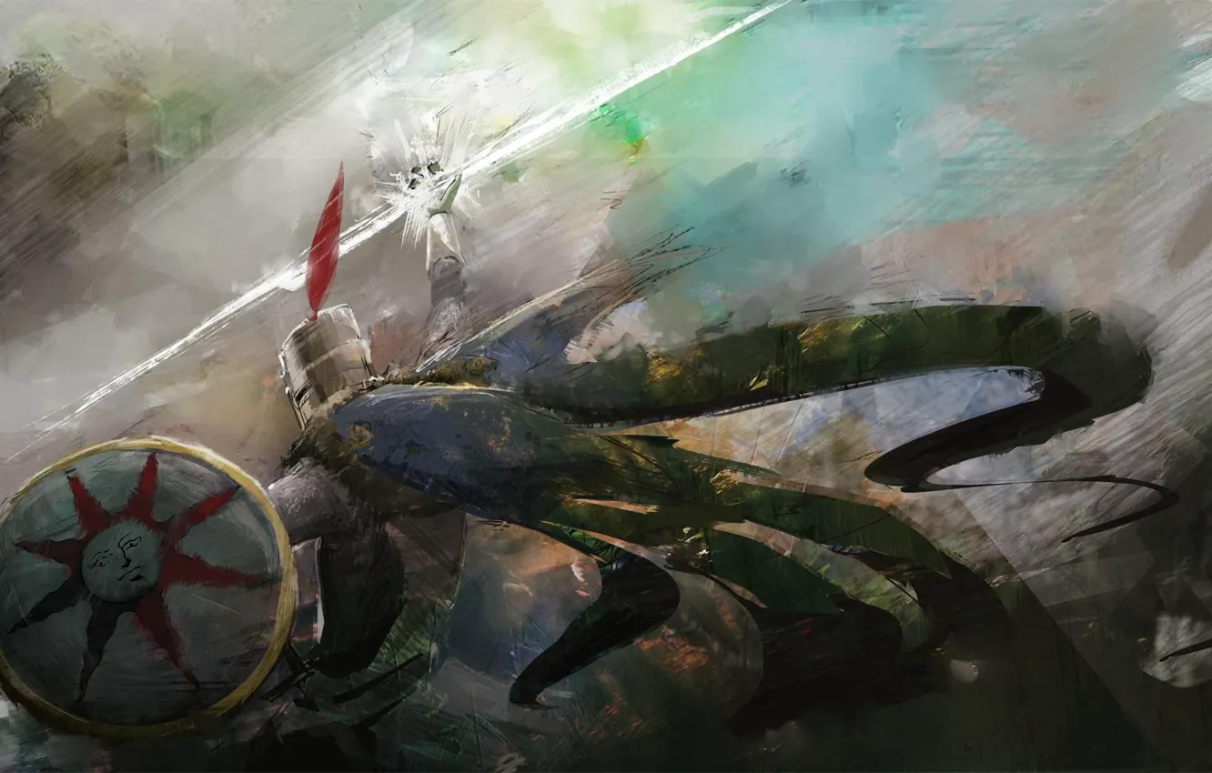 Photo wallpaper the sun, lightning, knight, art, sun, Dark Souls, Solaire of Astora, tains