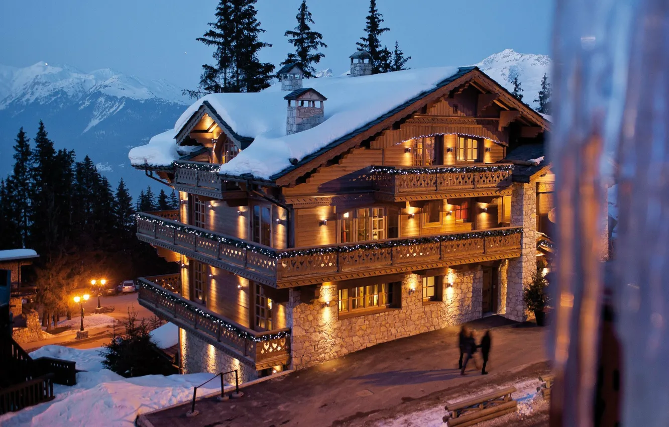 Photo wallpaper winter, snow, home