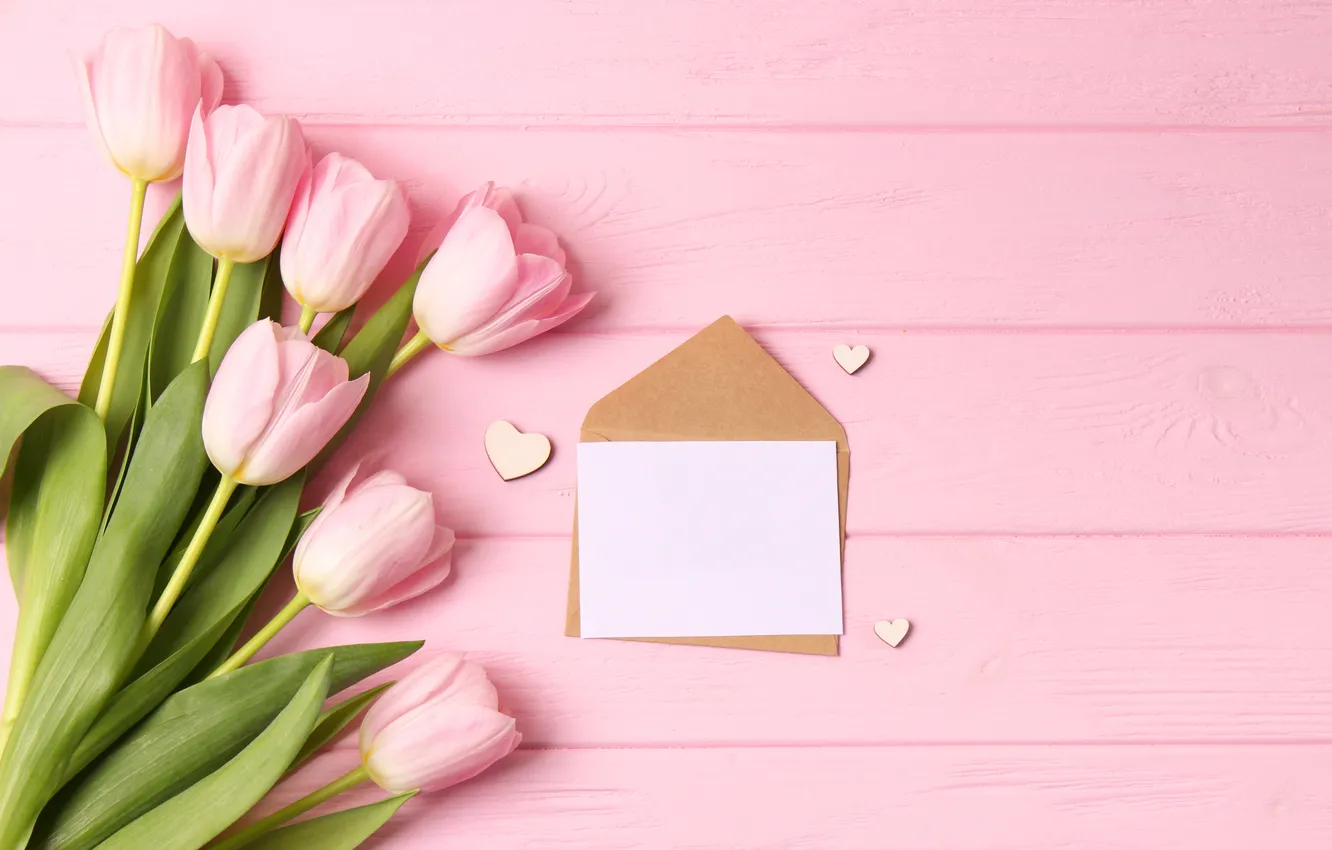 Photo wallpaper love, flowers, romance, bouquet, tulips, love, pink, flowers