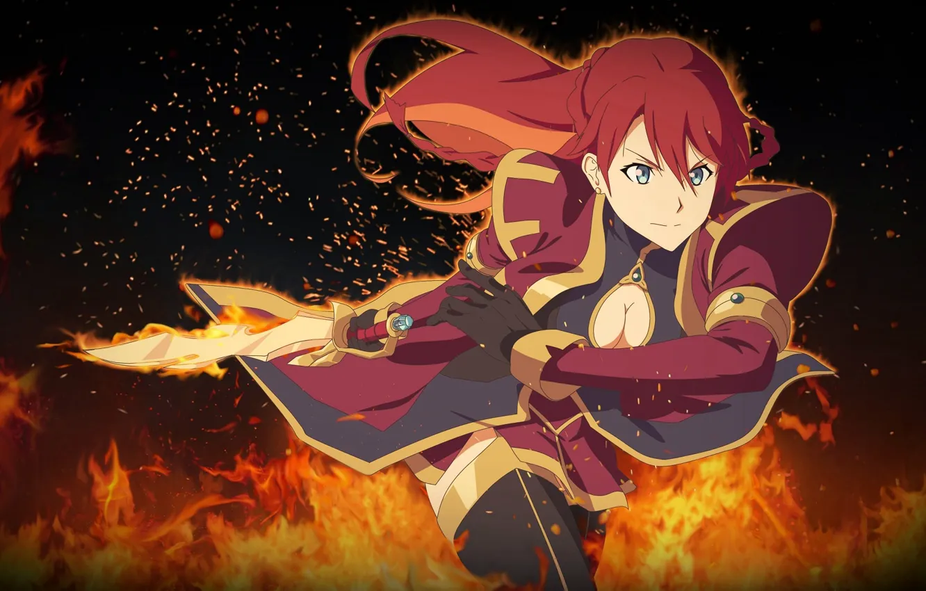 Photo wallpaper girl, lights, sword, sparks, Re: Creators, Reviving