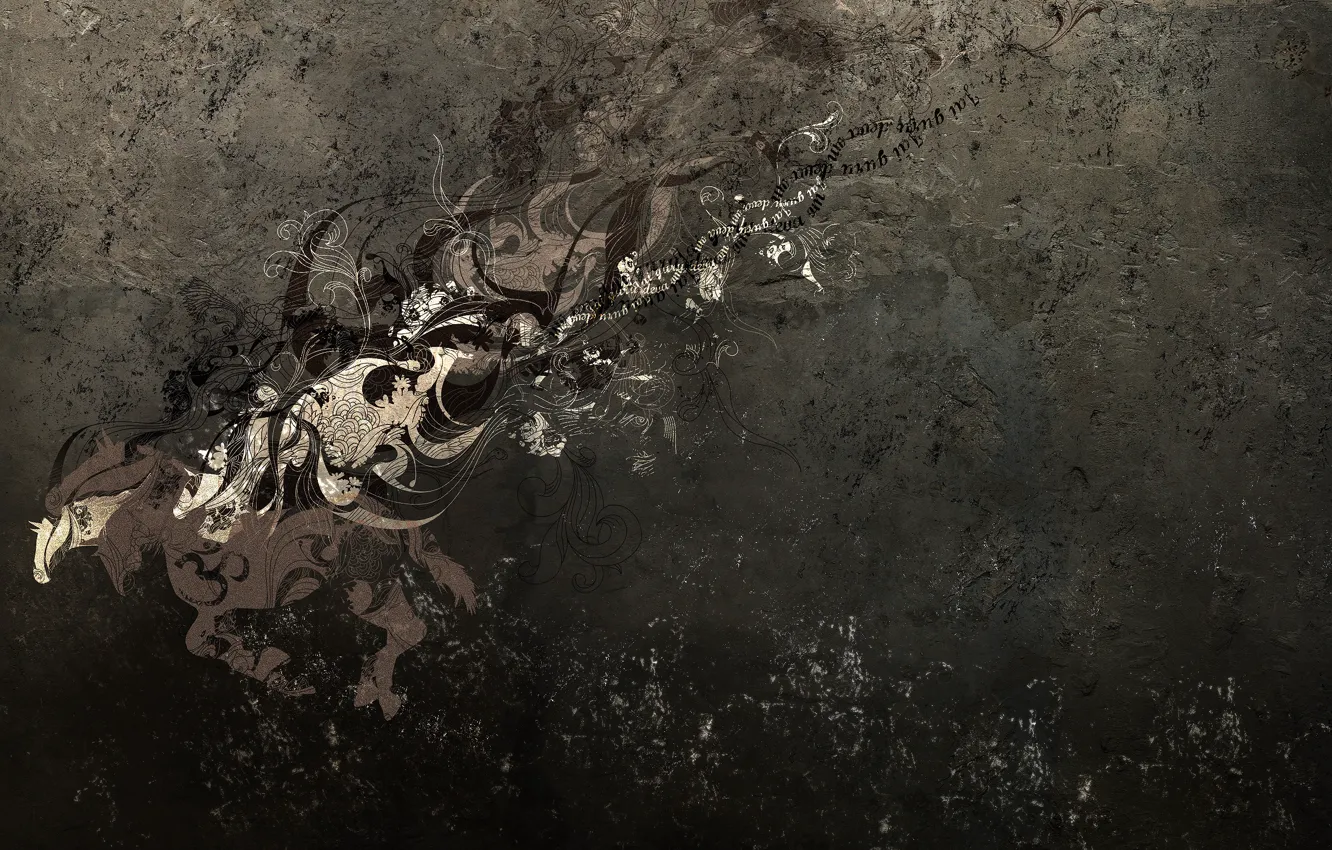 Photo wallpaper abstraction, background, horse, pattern, horse, dark, mane, tail