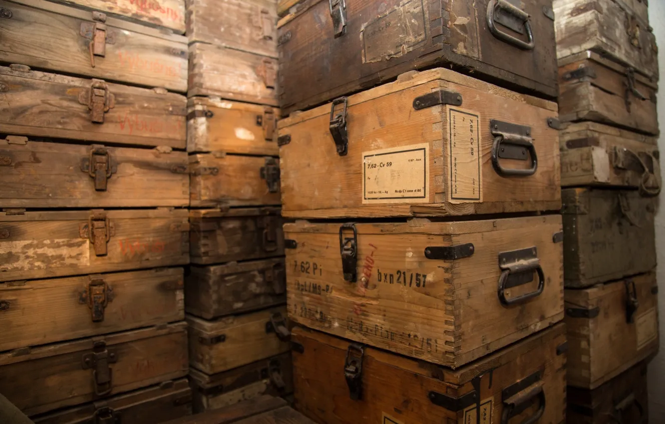 Wallpaper metal, wood, storage, ammunition boxes images for desktop