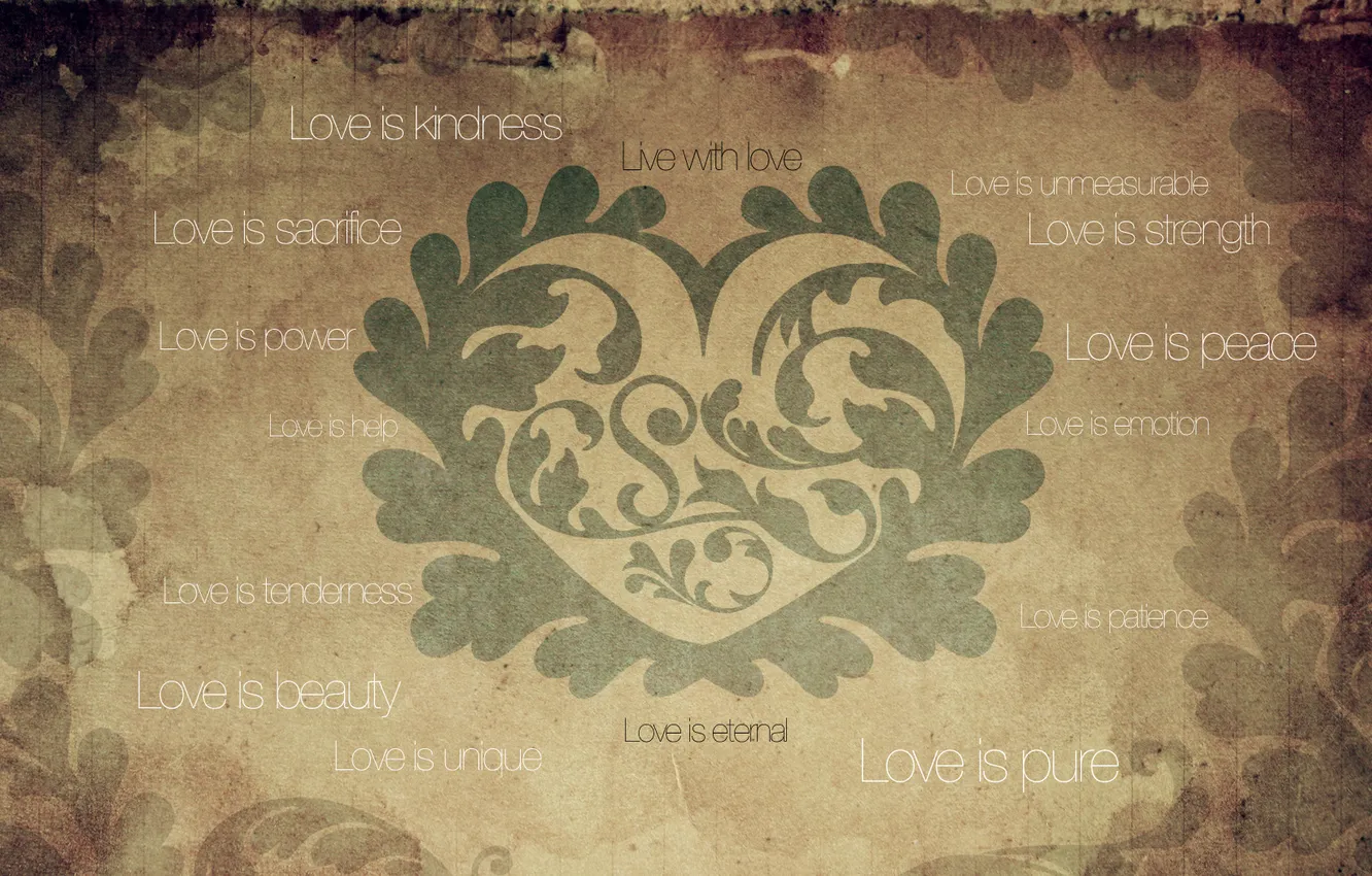 Photo wallpaper love, heart, feelings, statement, what love is, definition