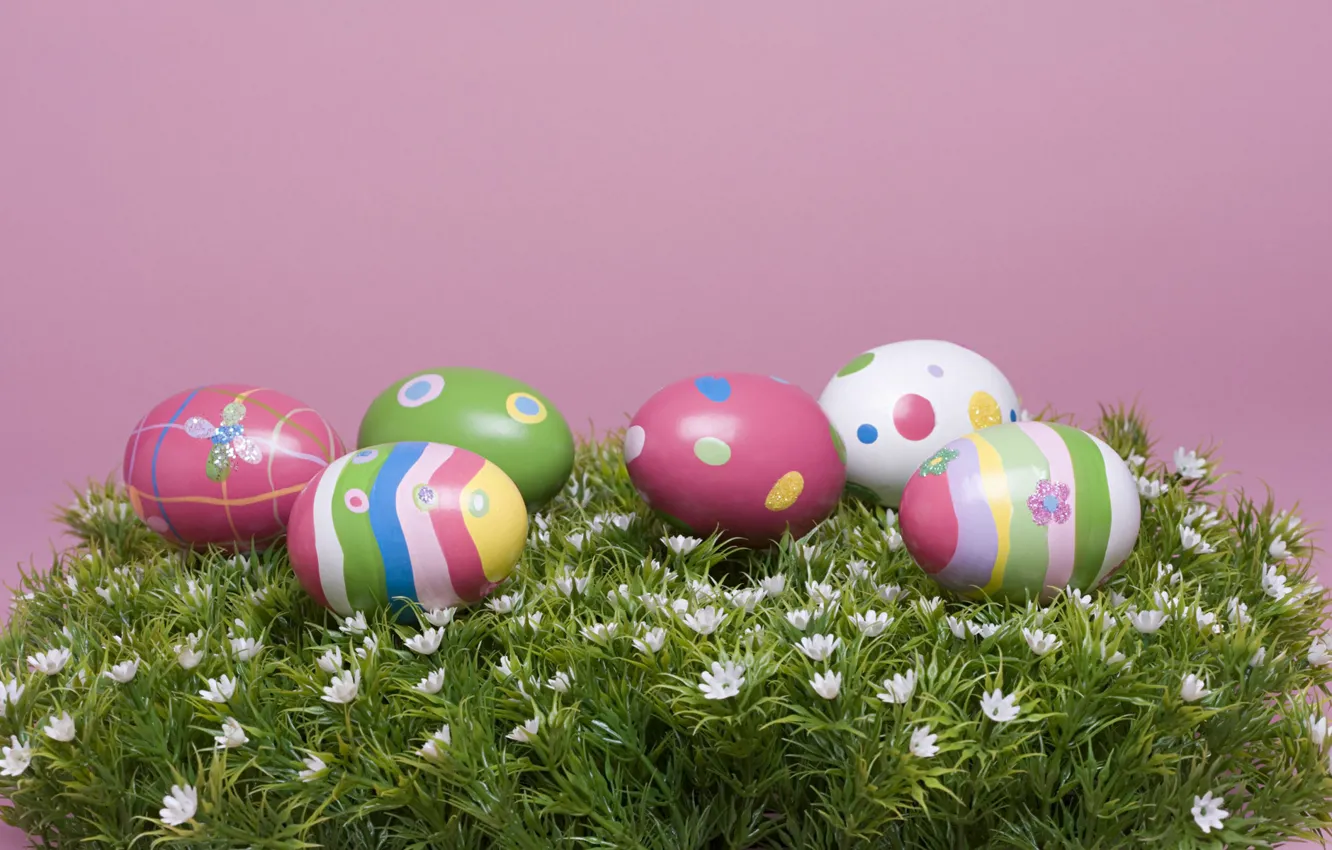 Photo wallpaper eggs, Easter, painted