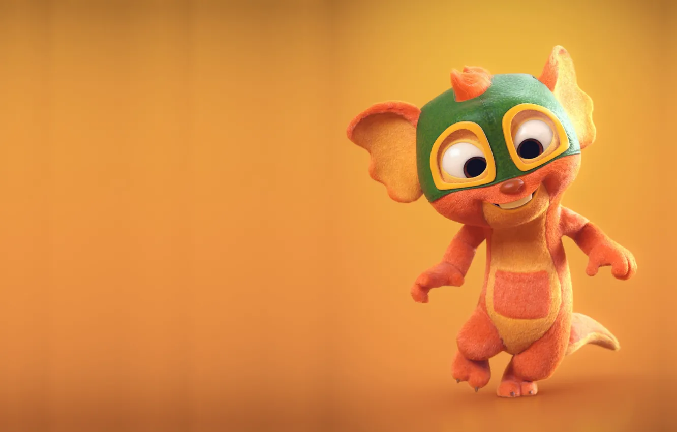 Photo wallpaper toy, baby, mask, art, dinosaur, Pedro Conti, Dido - two dads