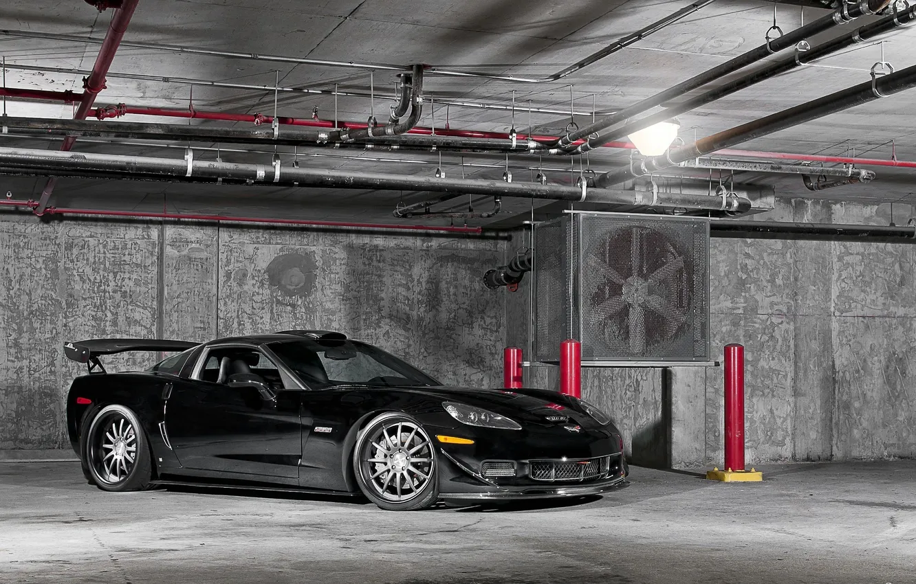 Photo wallpaper Parking, ventilation, corvette Z06 raptor