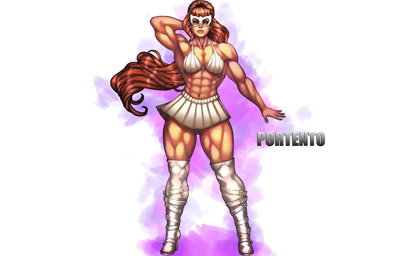 Photo wallpaper girl, skirt, the heroine, bodybuilder