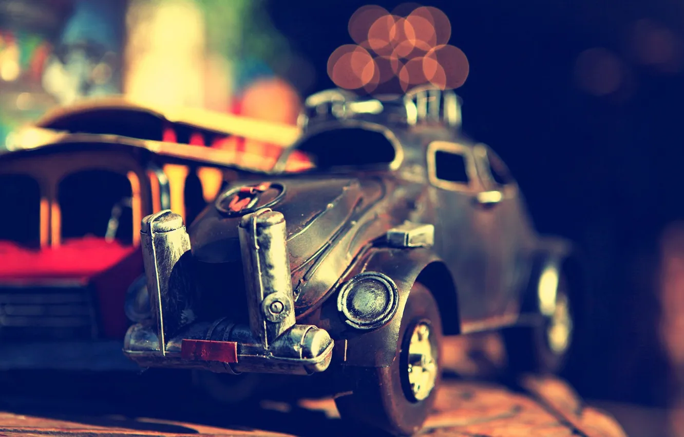 Photo wallpaper model, toy, machine, shelves, old.