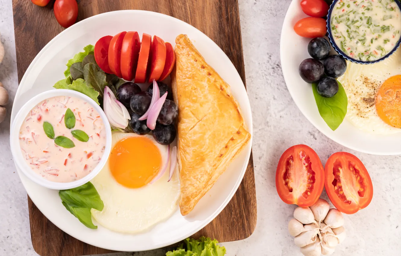 Photo wallpaper pie, soup, tomatoes, hash