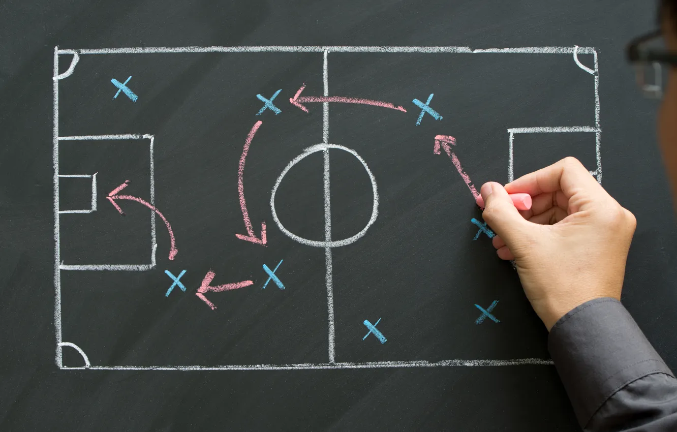 Photo wallpaper chalk, tactics, blackboard, planning