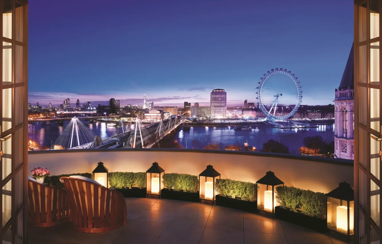 Photo wallpaper twilight, London, terrace, Corinthia hotel, Royal Penthouse