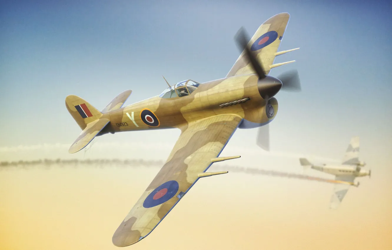 Photo wallpaper fighter-bomber, RAF, Typhoon Mk.Ib, combat aircraft