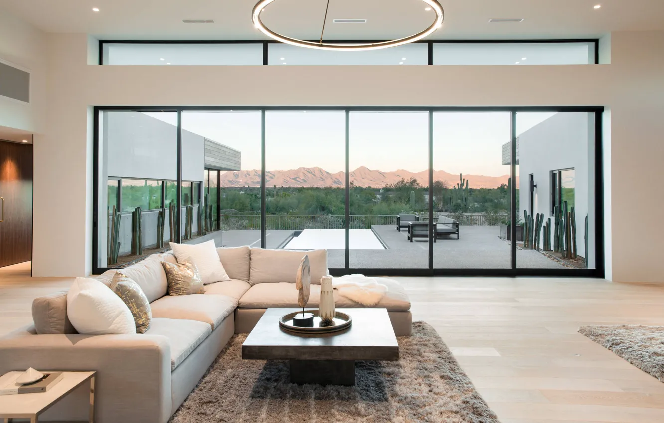 Photo wallpaper Villa, interior, living room, Majestic Mountain Views, by K2 Signature Homes