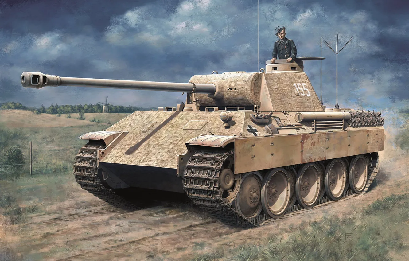 Photo wallpaper Germany, Tank, Tank weapon, Armor, Tanker, Command tank, Pz. V Panther