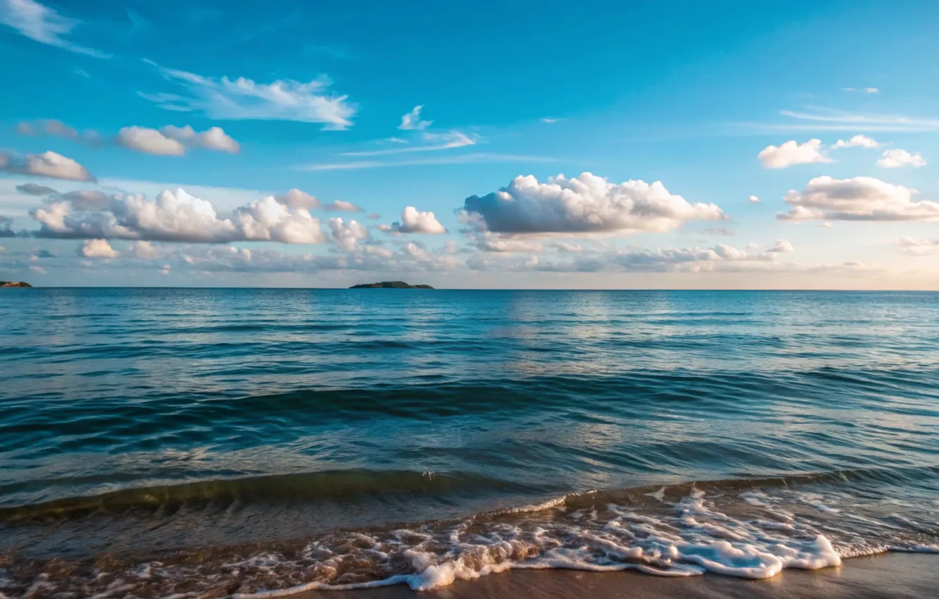 Photo wallpaper sand, sea, wave, beach, summer, the sky, shore, waves