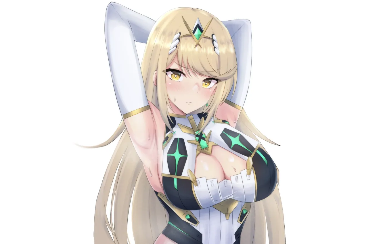 Photo wallpaper girl, sexy, boobs, anime, blonde, babe, oppai, Xenoblade