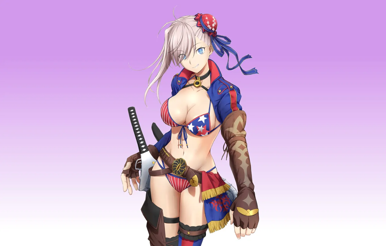 Photo wallpaper girl, sexy, anime, babe, bikini, fate, Fate Series, clevage