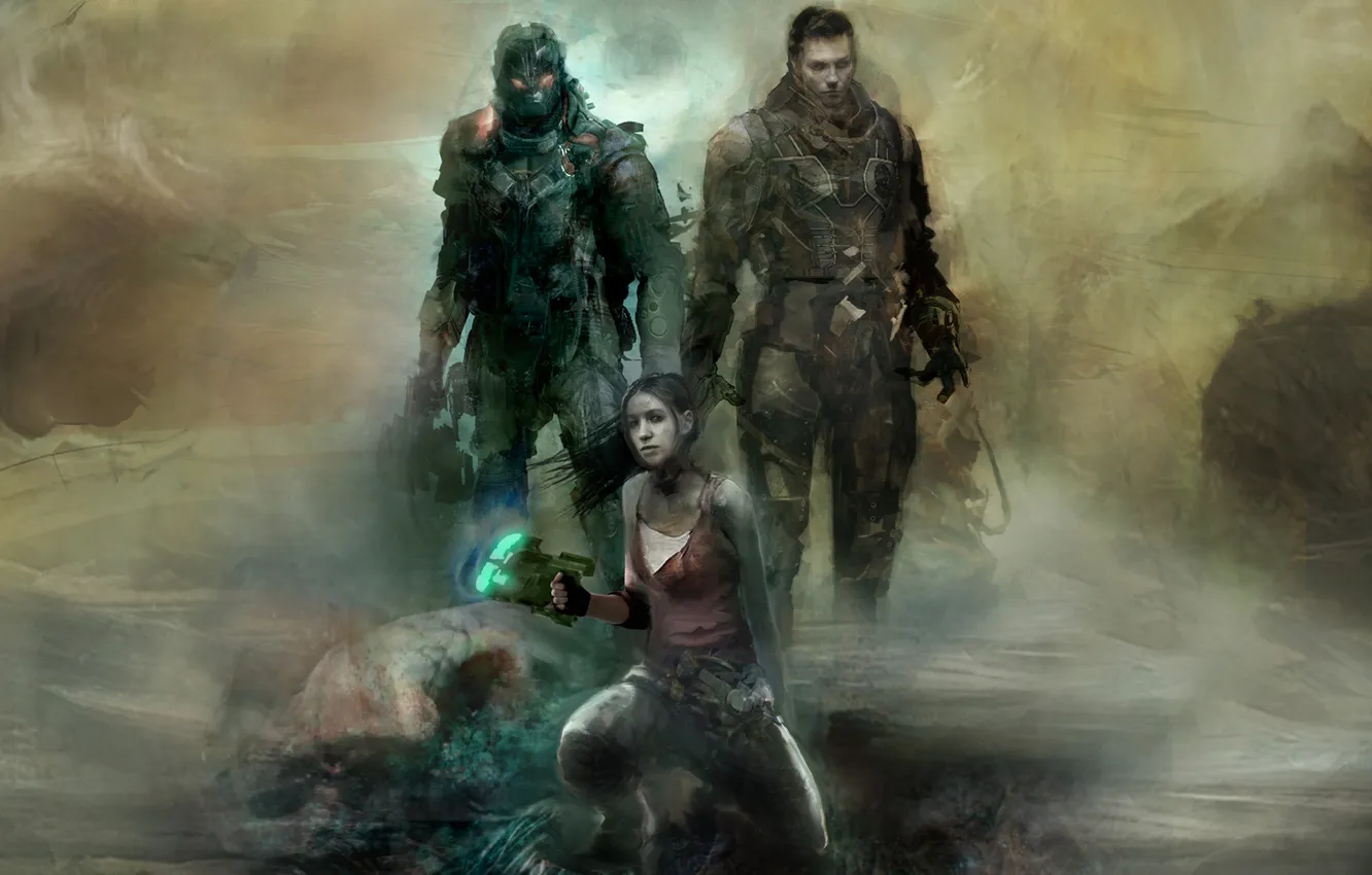Photo wallpaper girl, soldiers, armor, plasma cutter, NeoGAF, John Carver, Dead Space: Liberation, graphic novel
