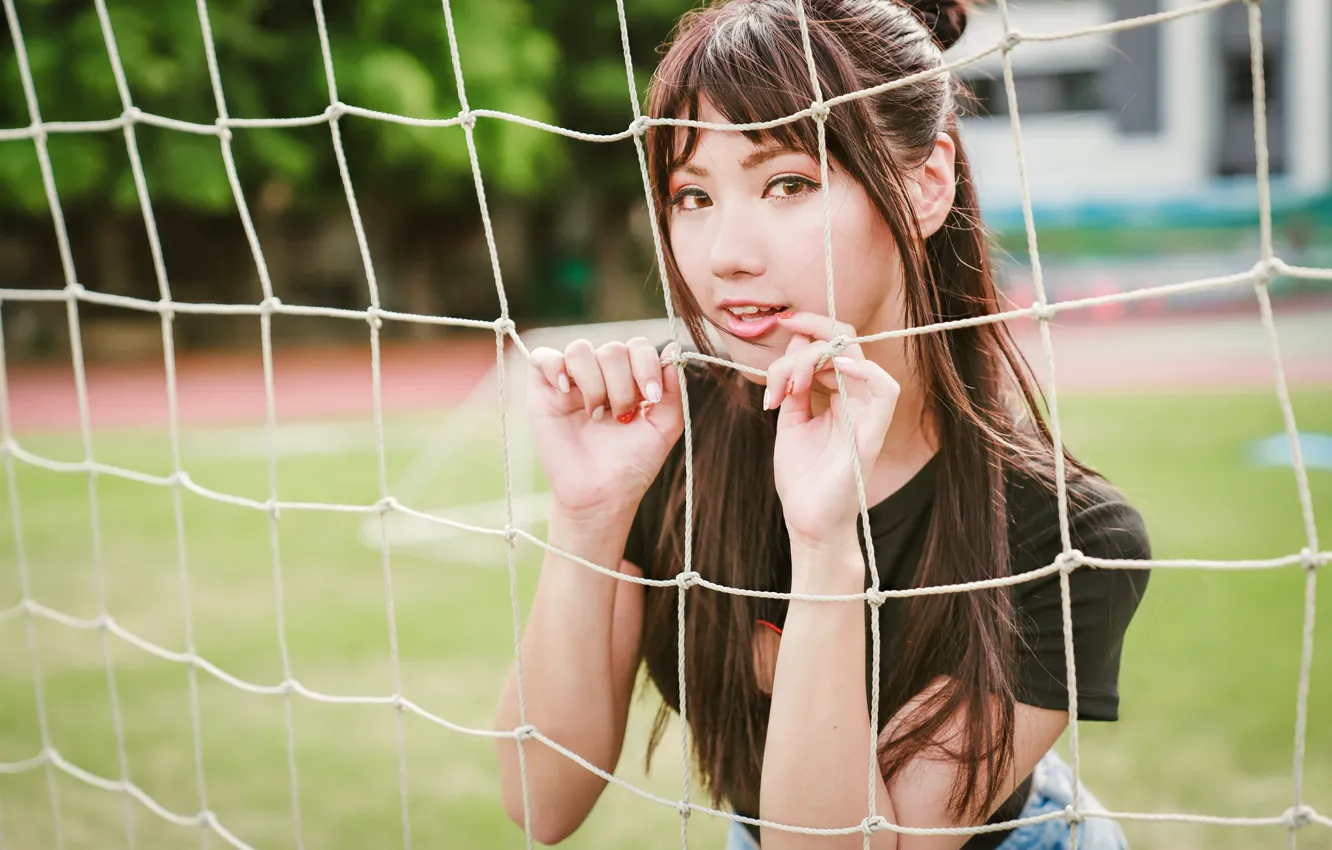 Photo wallpaper girl, face, brunette