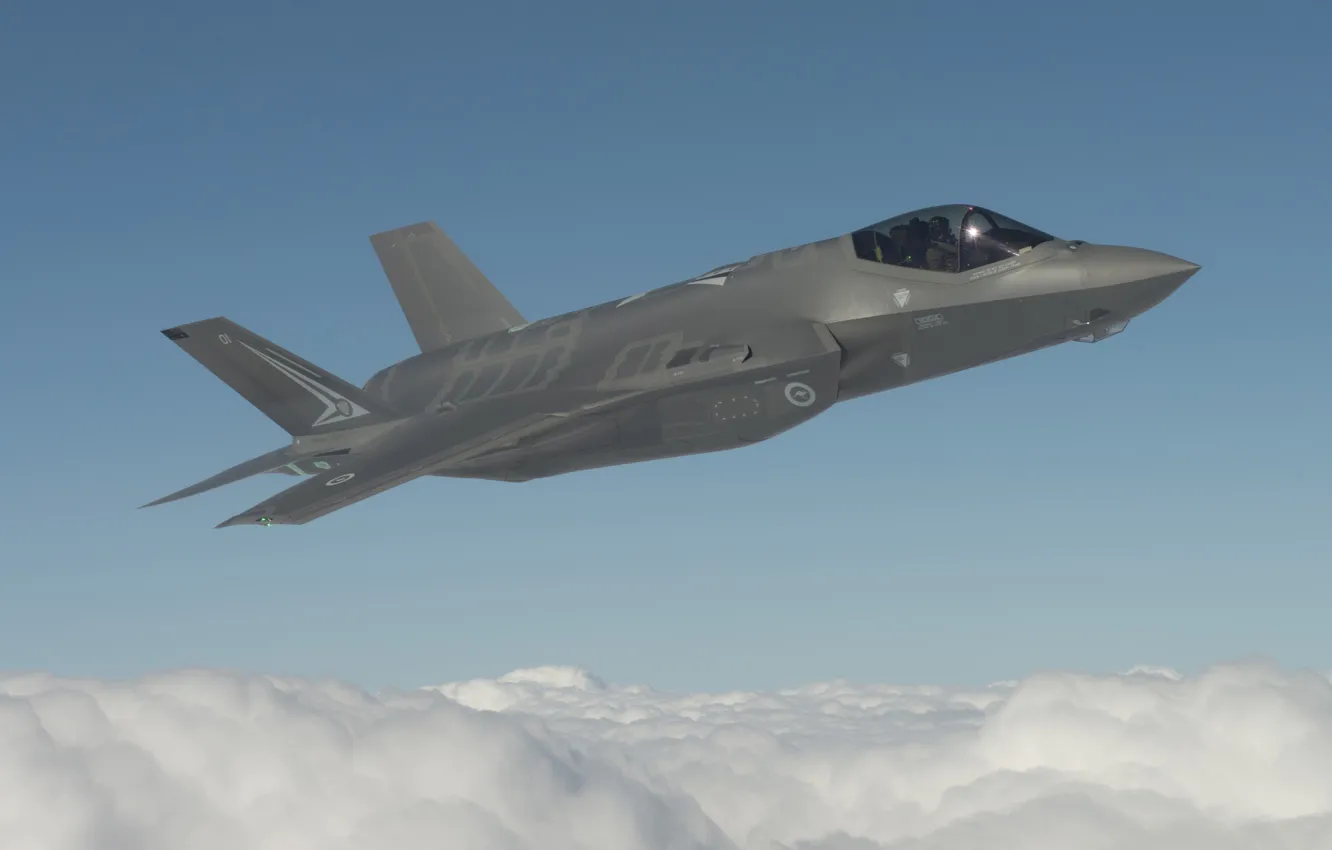 Photo wallpaper flight, fighter, bomber, Lightning II, F-35