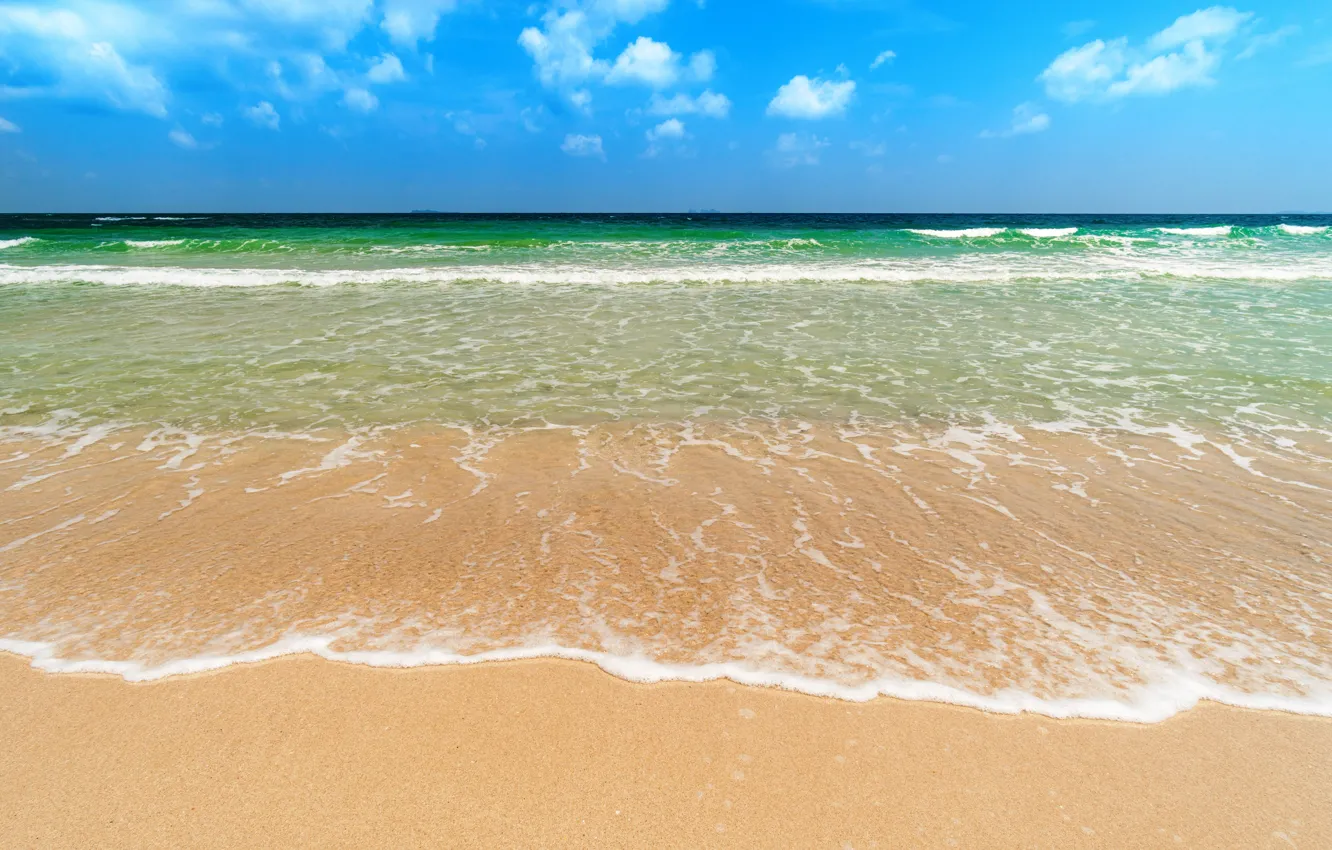 Photo wallpaper sand, sea, wave, beach, summer, summer, beach, sea