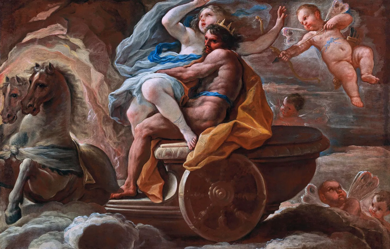Photo wallpaper girl, picture, male, Hades, Luca Giordano, The Abduction Of Proserpine, Italian painter, Luca Giordano