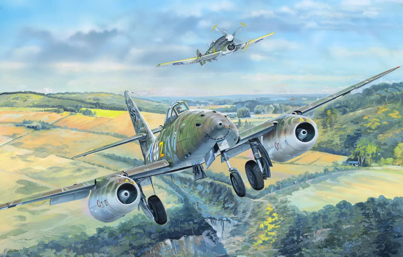 Photo wallpaper Messerschmitt, The Hawker Tempest, Swallow, Me 262A-1a, Me-262