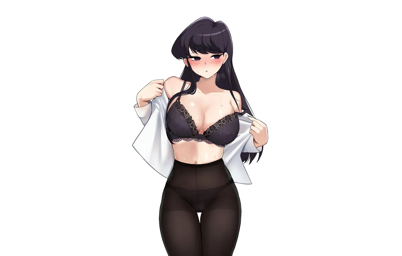 Photo wallpaper girl, sexy, lingerie, bra, cleavage, panties, long hair, boobs