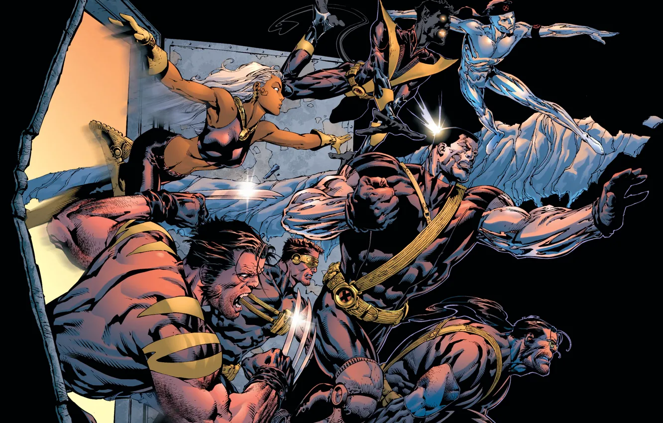 Photo wallpaper Wolverine, X-Men, Storm, comic, marvel, superheroes, Marvel Comics, Cyclops