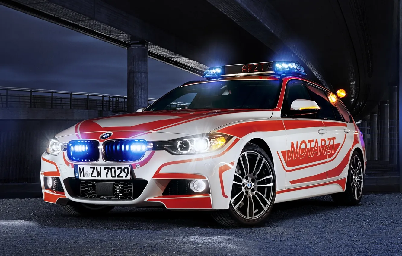 Photo wallpaper BMW, BMW, the front, 3 Series, Touring, Ambulance, M package