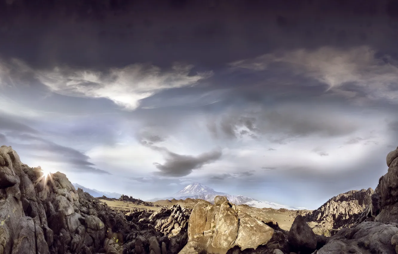 Photo wallpaper the sky, landscape, mountains, nature