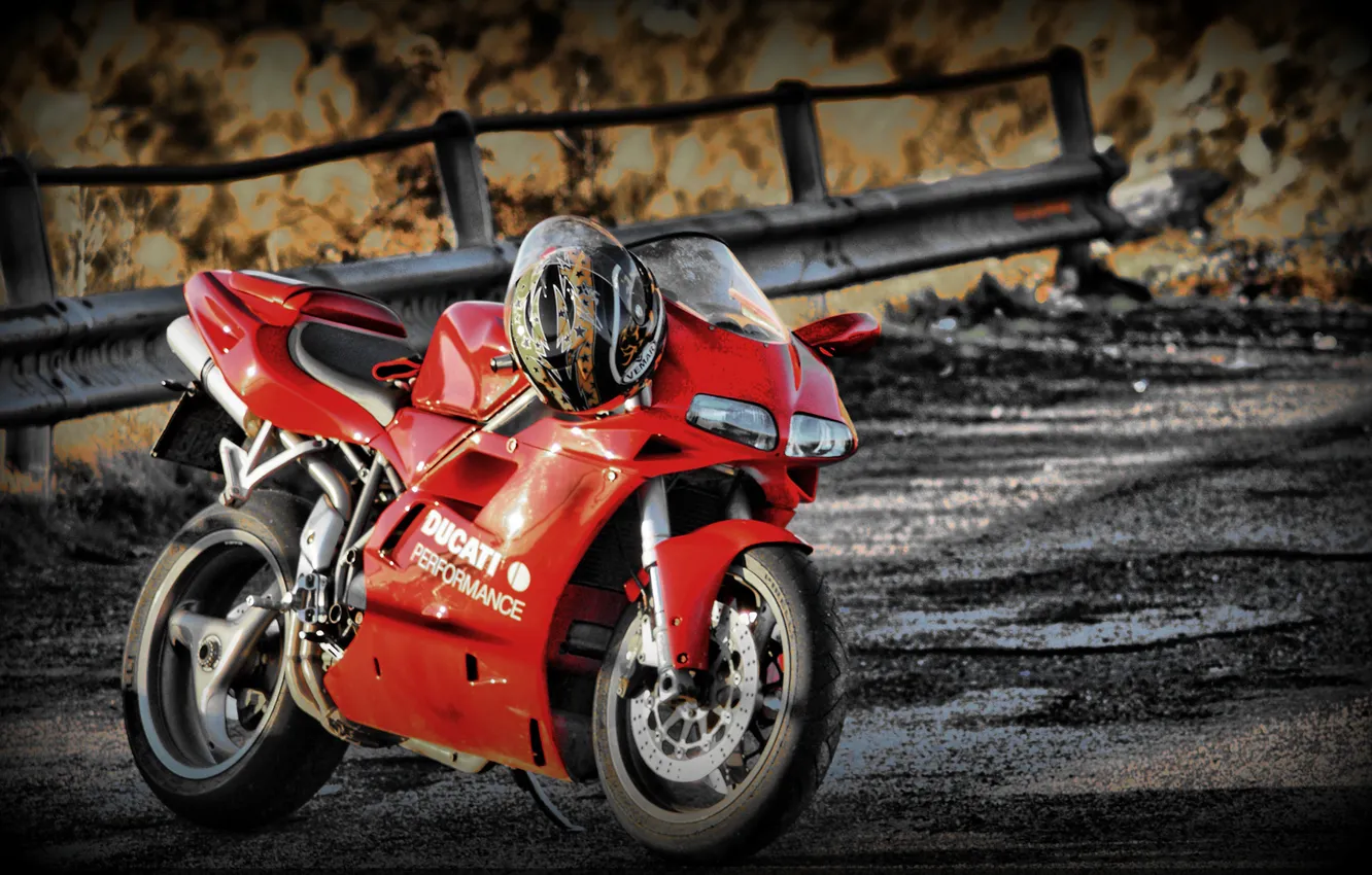 Photo wallpaper red, bike, pearls, Ducati 748