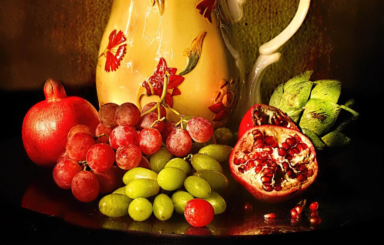 Photo wallpaper berries, pitcher, fruit