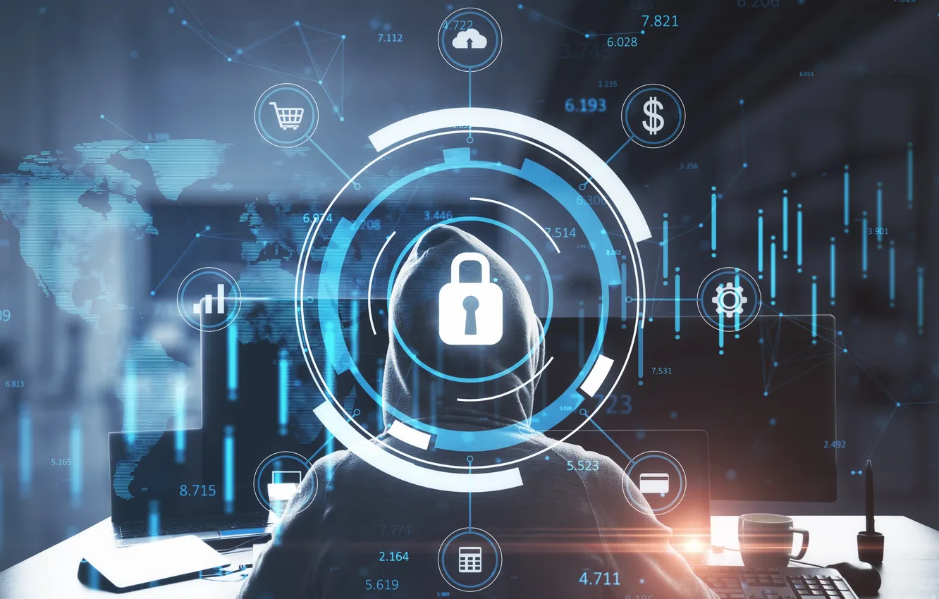 Photo wallpaper hi-tech, technology, security, cybersecurity