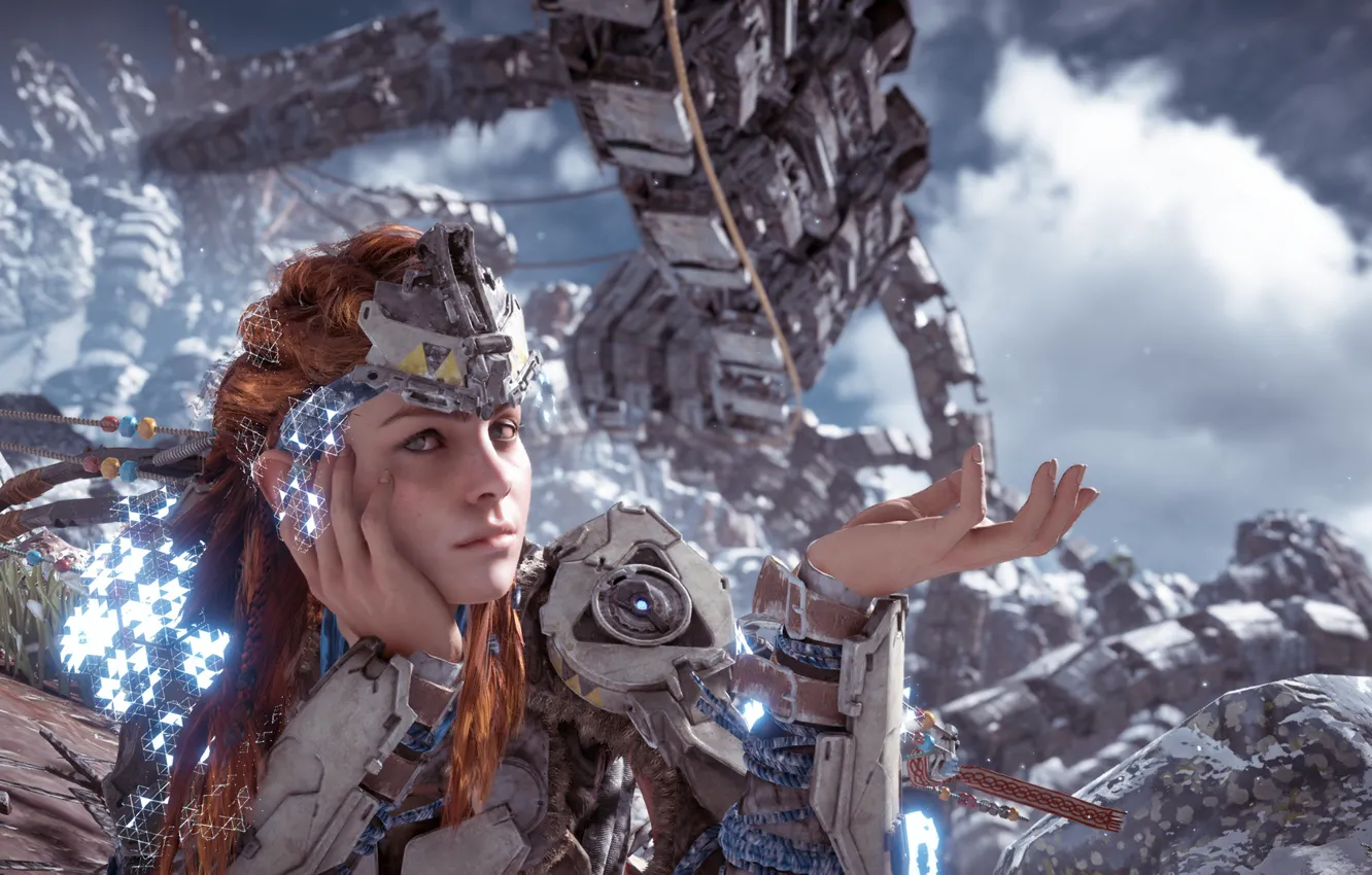 Photo wallpaper girl, robot, red, girl, robot, redhead, Aloy, Horizon Zero Dawn