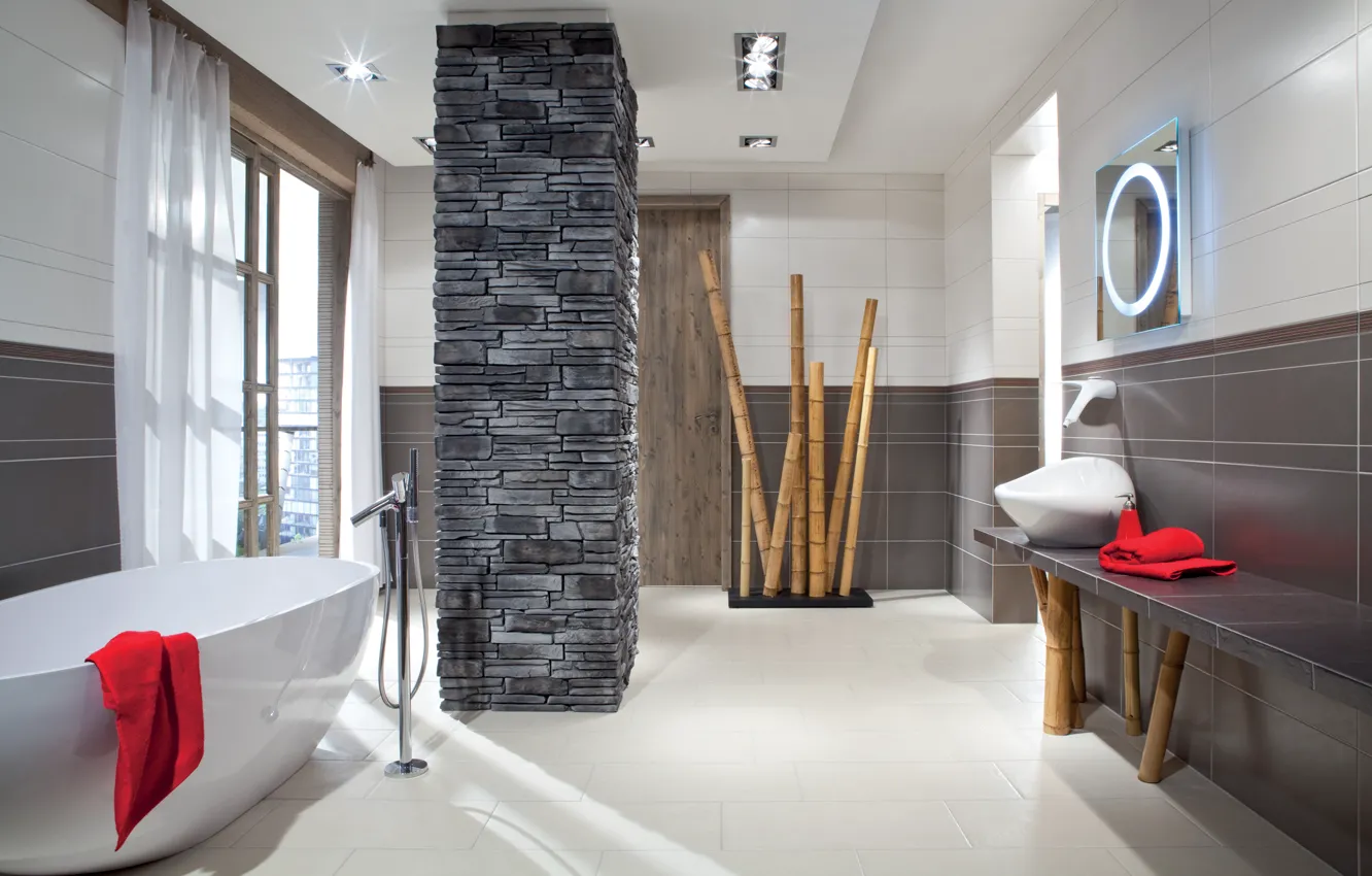 Photo wallpaper design, style, room, Villa, interior, bathroom